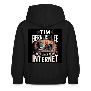 Patrimoine de l’humanité - Tim Berners Lee - Sweat à capuche Enfant - noir - Dos - AI Model Kid Female (0cm)