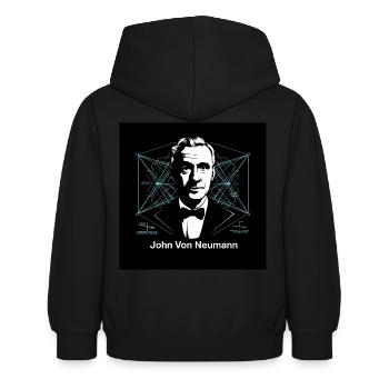 Patrimoine de l’humanité - John von Neumann - Sweat à capuche Enfant - noir - Dos - AI Model Kid Female (0cm)
