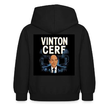 Patrimoine de l’Humanité - Vinton Cerf - Sweat à capuche Enfant - noir - Dos - AI Model Kid Female (0cm)