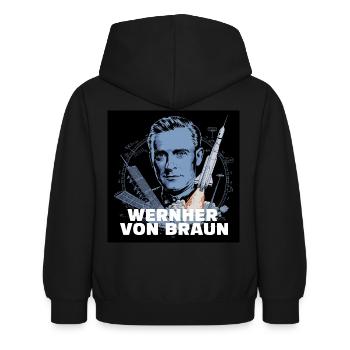 Erbe der Menschheit - Wernher von Braun - Kinder Hoodie - Schwarz - Hinten - AI Model Kid Female (0cm)