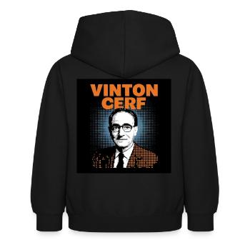 Patrimoine de l’Humanité - Vinton Cerf - Sweat à capuche Enfant - noir - Dos - AI Model Kid Female (0cm)