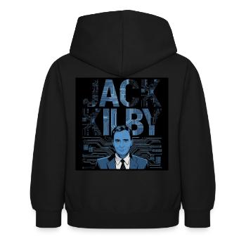 Patrimoine de l’humanité - Jack Kilby - Sweat à capuche Enfant - noir - Dos - AI Model Kid Female (0cm)