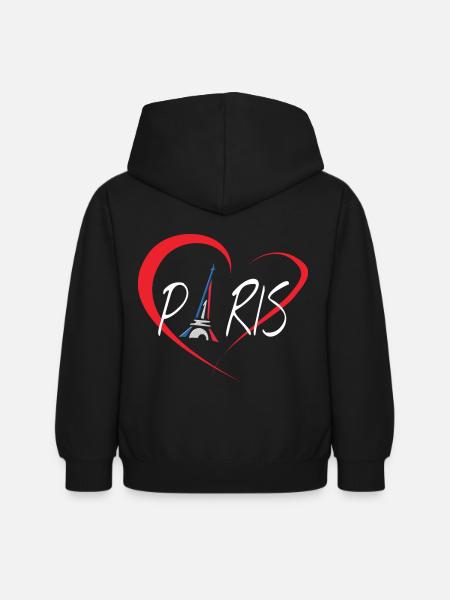 I Love Paris - Kinder Hoodie - Schwarz