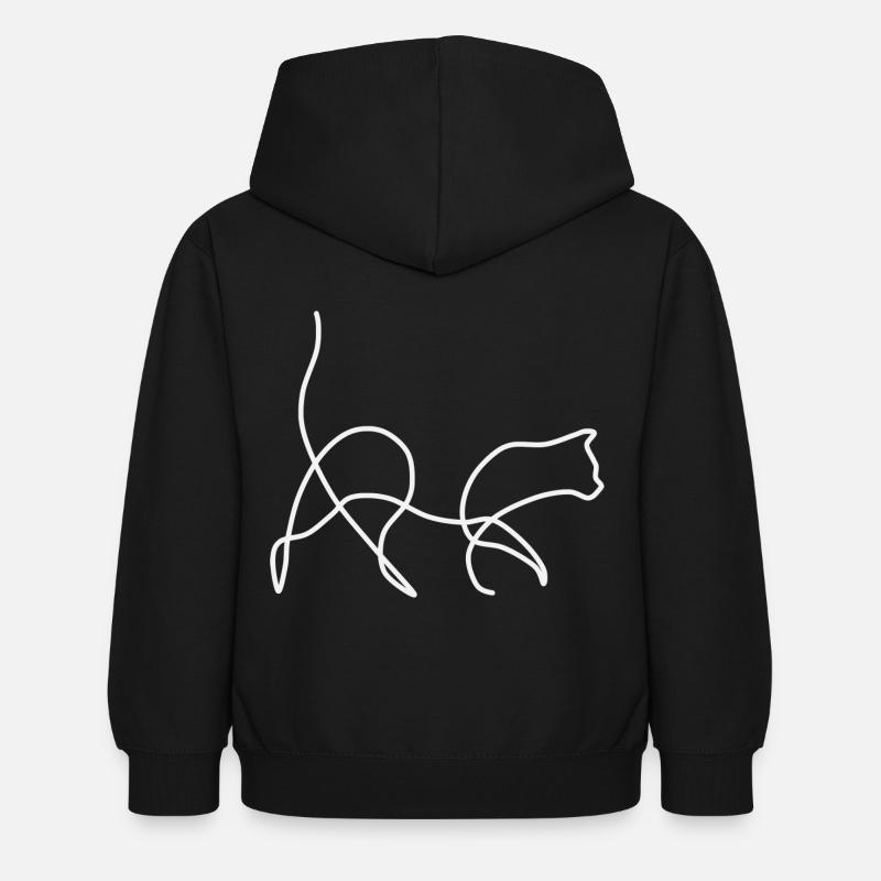 chat - Sweat à capuche Enfant - noir