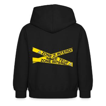 Attention ! zone de teuf - Sweat à capuche Enfant - noir - Dos - AI Model Kid Female (0cm)