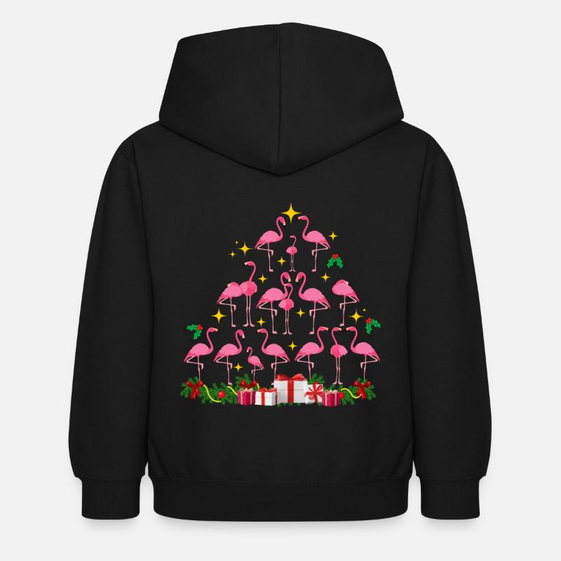 Flamingo Weihnachten. Weihnachtsgeschenk - Kinder Hoodie - Schwarz