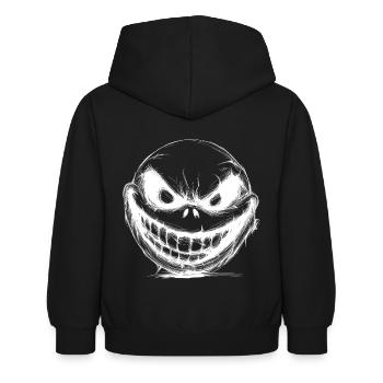 Visage d’Halloween effrayant avec des dents - Sweat à capuche Enfant - noir - Dos - AI Model Kid Female (0cm)