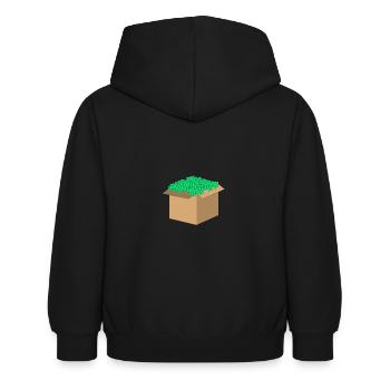 Argent carton - Sweat à capuche Enfant - noir - Dos - AI Model Kid Female (0cm)