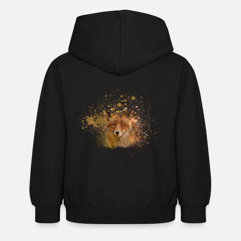 renard - Sweat à capuche Enfant - noir