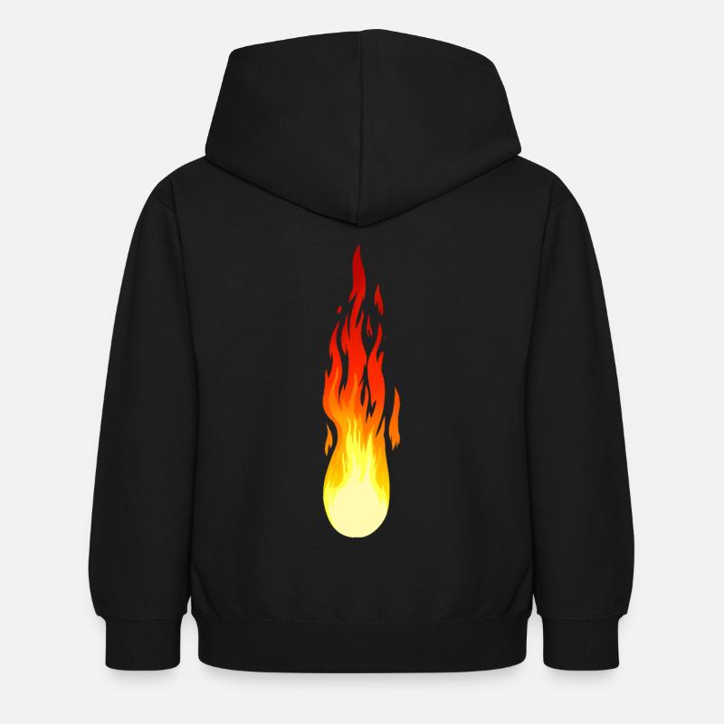 Flamme Feu Comète Inferno Feu Chaleur Ardente - Sweat à capuche Enfant - noir