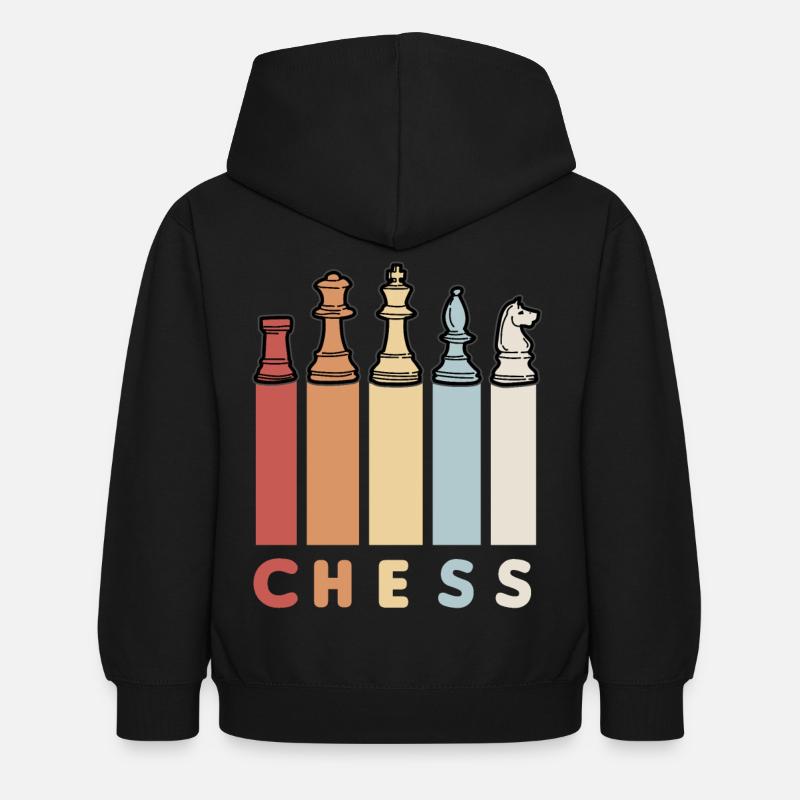 CHESS RETRO Chess Player Chess Pieces Chess - Kids Hoodie - black