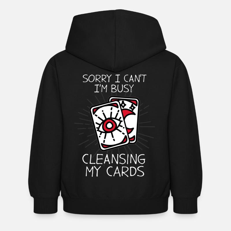 Tarot cartes Devins Cartes Poser - Sweat à capuche Enfant - noir