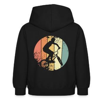 BMX - Kinder Hoodie - Schwarz - Hinten - AI Model Kid Female (0cm)