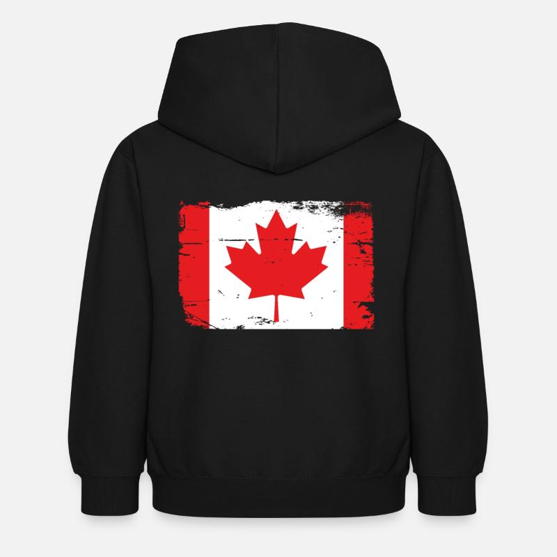 Drapeau du Canada - Sweat à capuche Enfant - noir