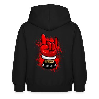 Metal rock n rock french fork satanist rocker - Kids Hoodie - black - Back - AI Model Kid Female (0cm)