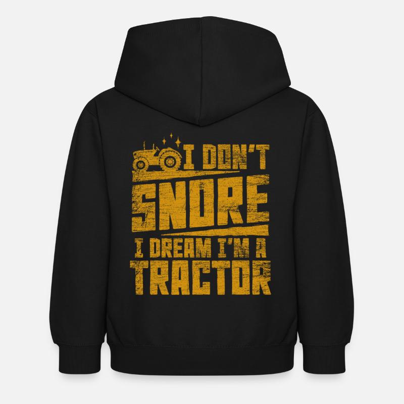 tractor - Kids Hoodie - black