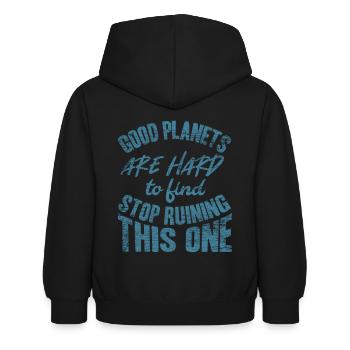 Climate protection - Kids Hoodie - black - Back - AI Model Kid Female (0cm)