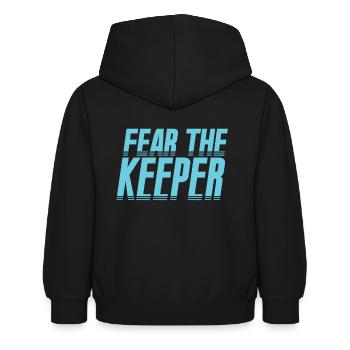 Torwart - Kinder Hoodie - Schwarz - Hinten - AI Model Kid Female (0cm)
