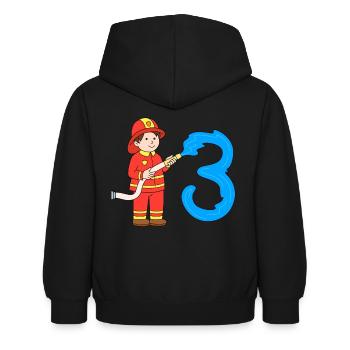 Feuerwehrmann Kinder 3 Jahre - Kinder Hoodie - Schwarz - Hinten - AI Model Kid Female (0cm)