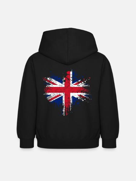 Union Jack - Britische Flagge - Kinder Hoodie - Schwarz