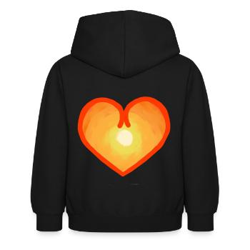 Herzlich Herz Sonnenaufgang Sonnenschein Sonne - Kinder Hoodie - Schwarz - Hinten - AI Model Kid Female (0cm)