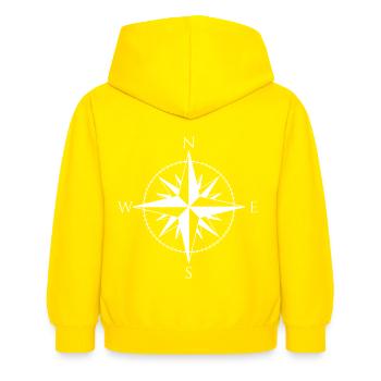 Windrose Himmelsrichtungen Seefahrt Kompass - Kinder Hoodie - Gelb - Hinten - AI Model Kid Female (0cm)
