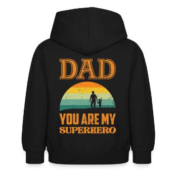 Papa, tu es mon Superhero - Sweat à capuche Enfant - noir - Dos - AI Model Kid Female (0cm)