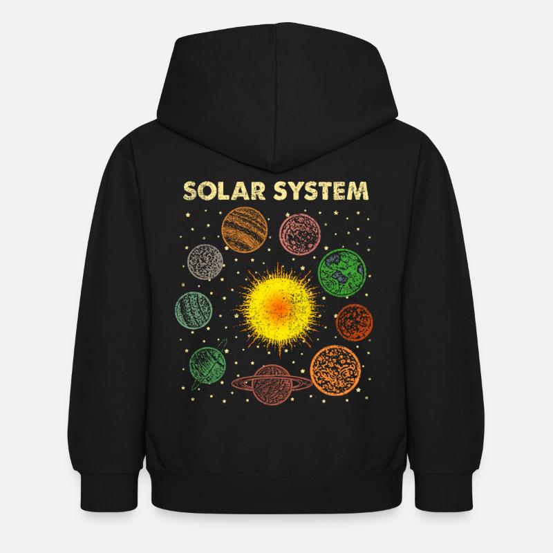 Sonnensystem - Kinder Hoodie - Schwarz