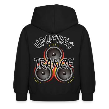 Uplifting Trance with Speaker - Music - Kids Hoodie - black - Back - AI Model Kid Female (0cm)