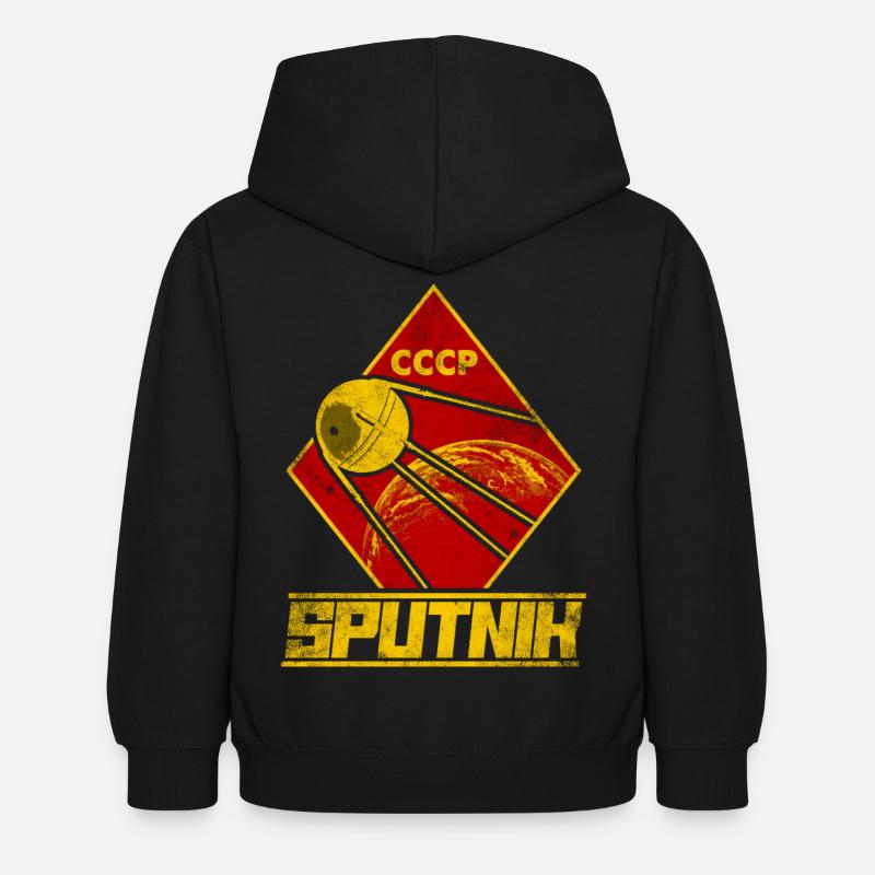Sputnik Satellite Soviet Union - Kids Hoodie - black