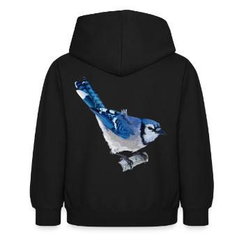 Chara bleu - Sweat à capuche Enfant - noir - Dos - AI Model Kid Female (0cm)