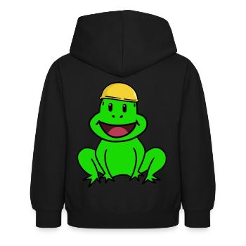 Artisans Chantiers de construction Grenouille Casque de sécurité Chef Crapaud - Sweat à capuche Enfant - noir - Dos - AI Model Kid Female (0cm)
