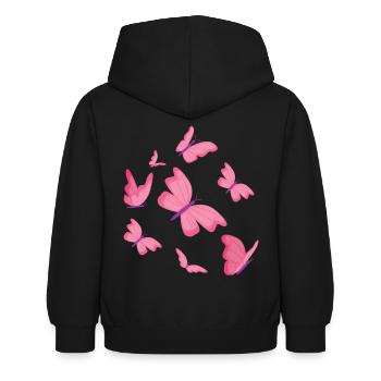 Schmetterlinge Schmetterling Design - Kinder Hoodie - Schwarz - Hinten - AI Model Kid Female (0cm)