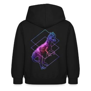 Allosaurus Dinosaurier - Kinder Hoodie - Schwarz - Hinten - AI Model Kid Female (0cm)