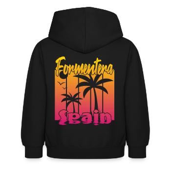 Formentera Spain - Kids Hoodie - black - Back - AI Model Kid Female (0cm)