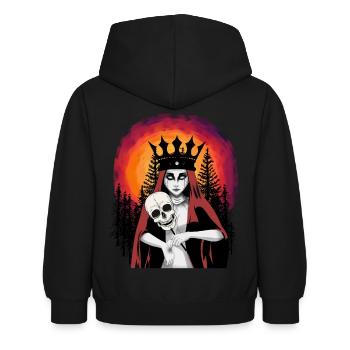 Dark Fantasy Demon Sorcière Satan Horreur sataniste - Sweat à capuche Enfant - noir - Dos - AI Model Kid Female (0cm)