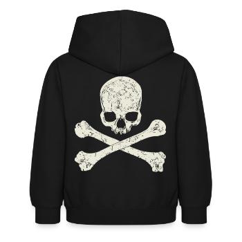 Schädel und Knochen - Kinder Hoodie - Schwarz - Hinten - AI Model Kid Female (0cm)