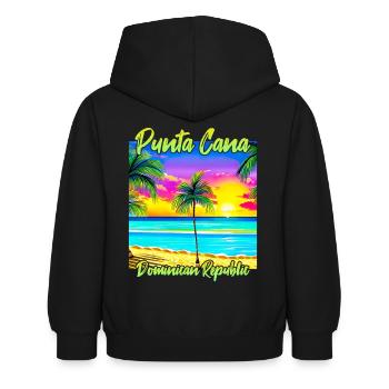 Punta Cana République dominicaine - Sweat à capuche Enfant - noir - Dos - AI Model Kid Female (0cm)