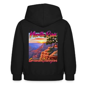 Sonnenuntergang North Rim Grand Canyon - Kinder Hoodie - Schwarz - Hinten - AI Model Kid Female (0cm)