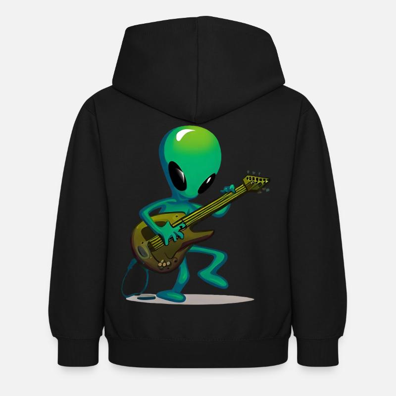 Alien guitarist - Kids Hoodie - black
