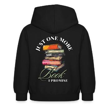 Just One More Book I Promise: Bookworms Design - Kids Hoodie - black - Back - AI Model Kid Female (0cm)