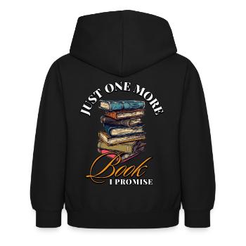 Just One More Book I Promise: Bookworms Design - Kids Hoodie - black - Back - AI Model Kid Female (0cm)
