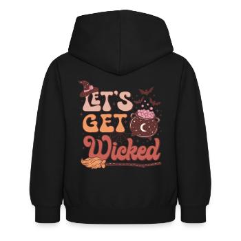Let’s Get Wicked: Vintage Halloween Witch Design - Sweat à capuche Enfant - noir - Dos - AI Model Kid Female (0cm)