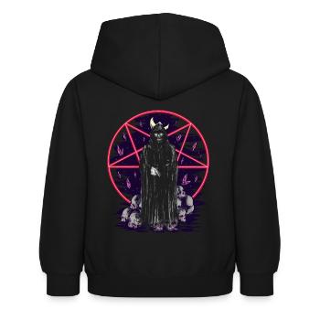 Mort, Monstre, Horreur, Fantaisie, Démon, Mort, Halloween - Sweat à capuche Enfant - noir - Dos - AI Model Kid Female (0cm)