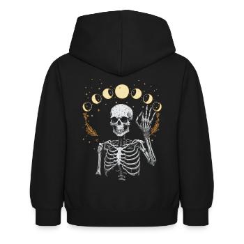 Lune Fantôme Squelette Witching Hour Halloween Spooky - Sweat à capuche Enfant - noir - Dos - AI Model Kid Female (0cm)