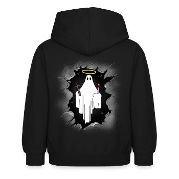 Minuit Saint- Fantôme Halloween Effrayant - Sweat à capuche Enfant - noir - Dos - AI Model Kid Female (0cm)