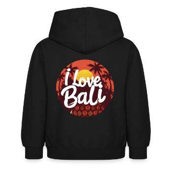 Coucher de soleil à Bali - Sweat à capuche Enfant - noir - Dos - AI Model Kid Female (0cm)