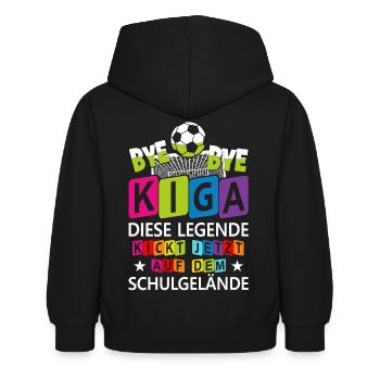 Einschulung Schulkind Kindergarten Kiga Geschenk - Kinder Hoodie - Schwarz - Hinten - AI Model Kid Female (0cm)