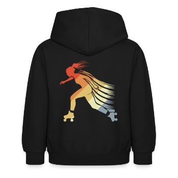 Roller Skating Mädchen - Kinder Hoodie - Schwarz - Hinten - AI Model Kid Female (0cm)