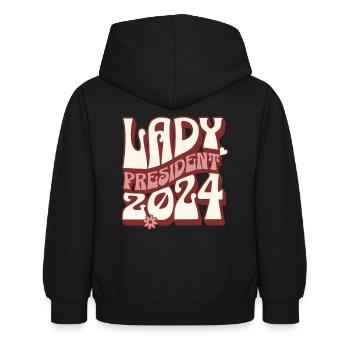 Lady President 2024: Kamala Harris Leads the Way - Kinder Hoodie - Schwarz - Hinten - AI Model Kid Female (0cm)
